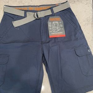 Brand new navy cargo shorts size 34